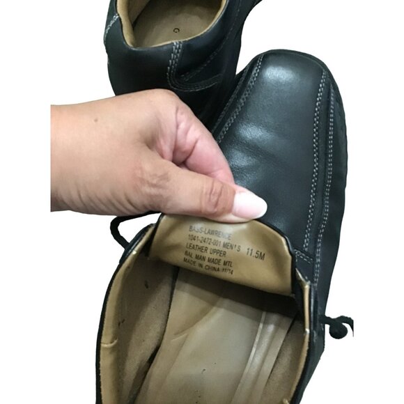 G.H. BASS & CO. MENS BLACK OXFORDS LEATHER UPPERS LACE UPCASUAL DRESS SHOES 11.5 - Picture 8 of 8